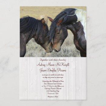 wild mustang horses wedding invitations