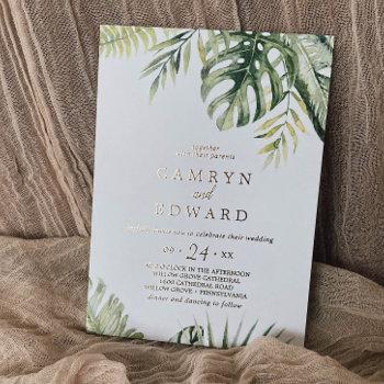 wild tropical palm | gold foil casual wedding foil foil invitation
