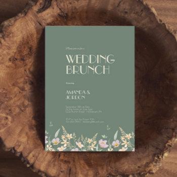wildflower sage deco wedding brunch invitation