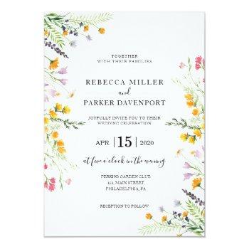 Small Wildflowers Spring Modern Wedding Front View