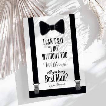 Small Will You Be My Best Man - Tuxedo Tie Braces Front View