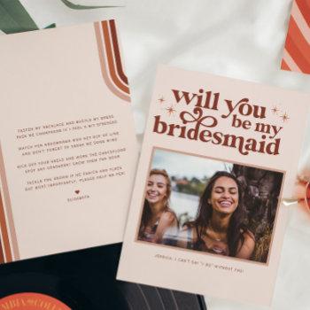 Small Will You Be My Bridesmaid/maid Of Honor Proposal Note Front View