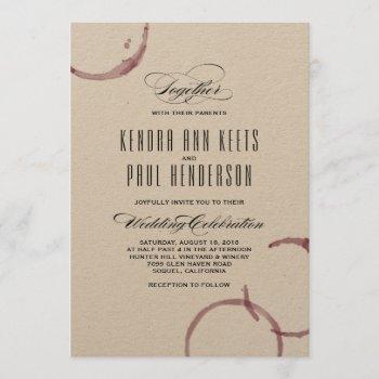 wine stains winery vineyard wedding invitation
