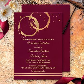 Small Winery Burgundy Marsala Gold Wedding Front View