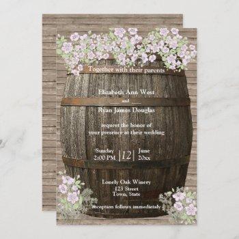 winery, rustic wood, country, wedding invitation