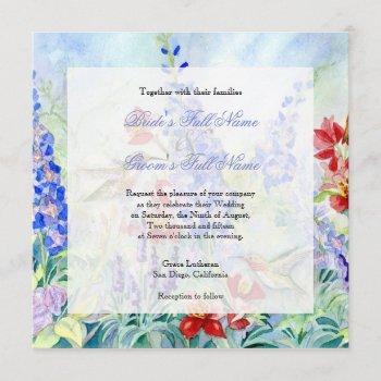 winged jewels hummingbirds - wedding invitation
