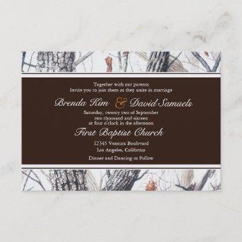 winter camo wedding invitation