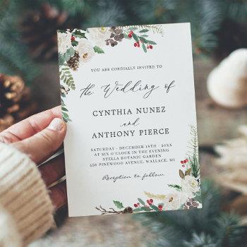 Small Winter Floral Rustic Charm Wonderland Wedding Front View