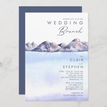 winter mountain wedding brunch invitation