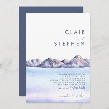 winter mountain wedding invitation