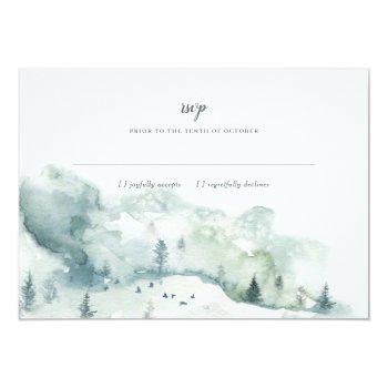 Small Winter Mystère Wedding Rsvp Response Front View