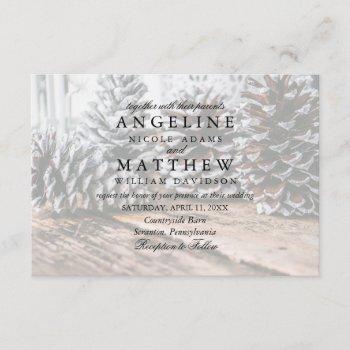 Small Winter Pinecone And Snowflakes Wedding Front View