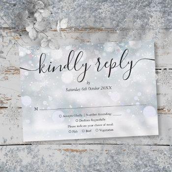 Small Winter Snowflakes Script Kindly Reply Rsvp Front View