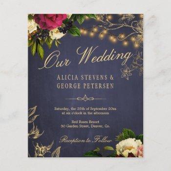 winter vintage floral elegant wedding invitation