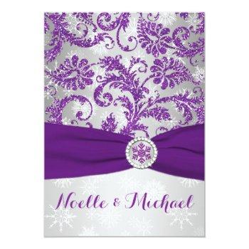 Small Winter Wonderland, Printed Crystal Buckle - Purple Front View