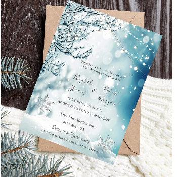 winter wonderland, string lights wedding invitation