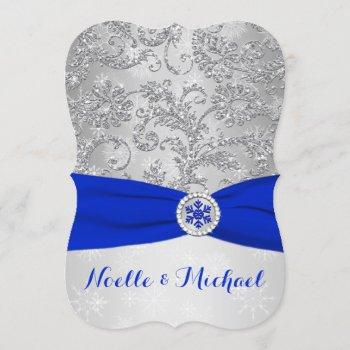 Small Winter Wonderland Wedding, Crystal Buckle, Blue 2 Front View