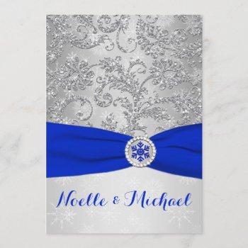 Small Winter Wonderland Wedding | Crystal Buckle | Blue Front View