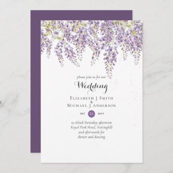 wisteria floral garden lavender wedding purple invitation