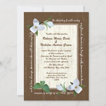 woodland trillium wedding invitation