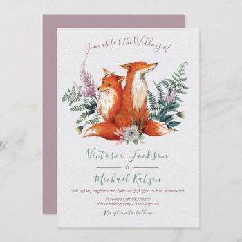 Small Woodland Watercolor Fox Wedding Front View