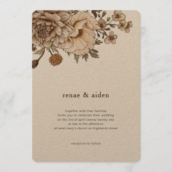woodland wedding invite, boho invitation, rustic invitation