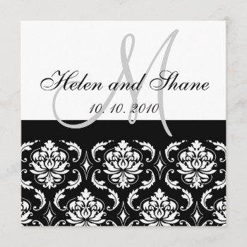 write guest's name on damask wedding invitation