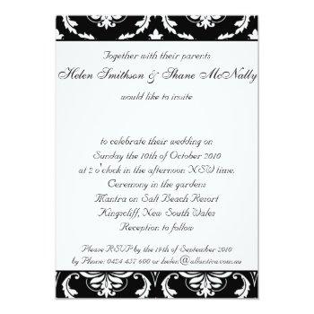Small Write Guest's Name On Damask Wedding Back View