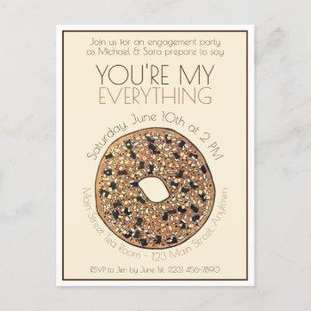 you're my everything bagel wedding engagement invitation postcard