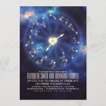 zodiac signs | constellation starry night wedding invitation