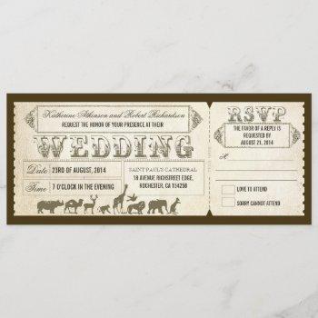 zoo wedding invitation tickets