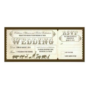 Small Zoo Wedding  Tickets Front View