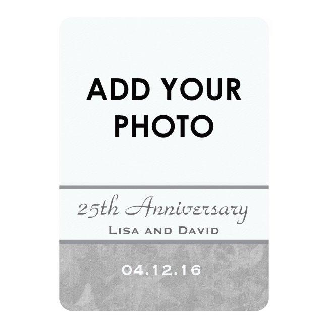 25th Wedding Anniversary Silver Muted Leaves B09a