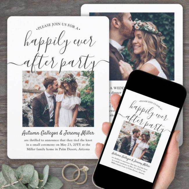 2 Photo Happily Ever After Party Elopement Wedding