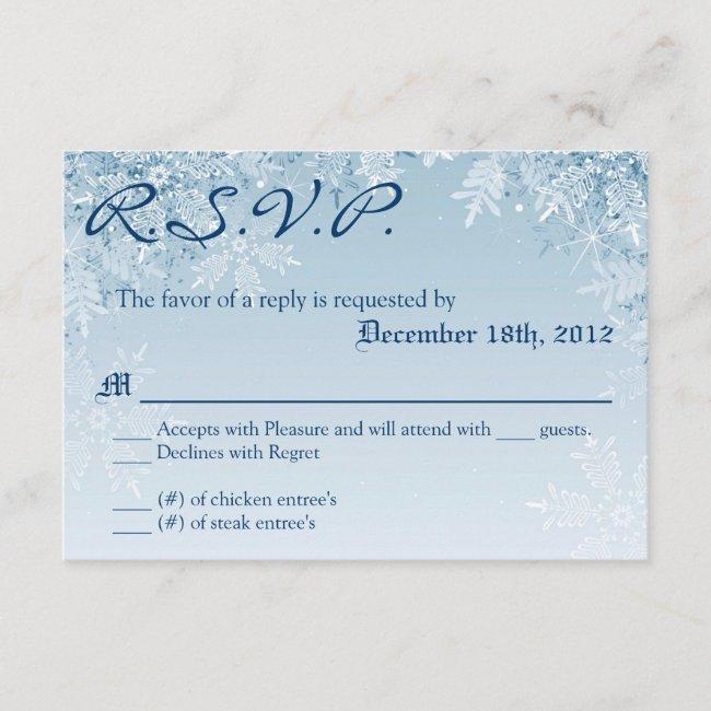 3x5 R.s.v.p. Reply  Crystal Snowflakes Winter