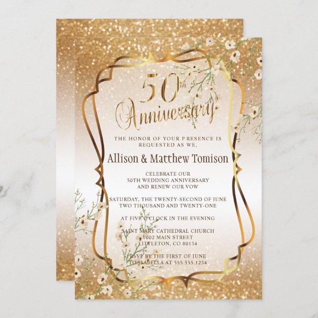 50th Gold Glitter Wedding Anniversary | Diy Text