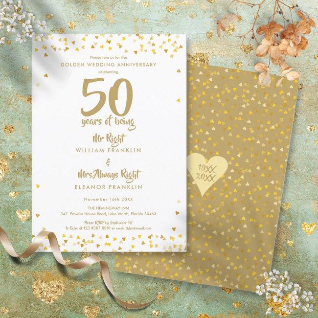 50th Golden Wedding Anniversary Mr Mrs Right Fun