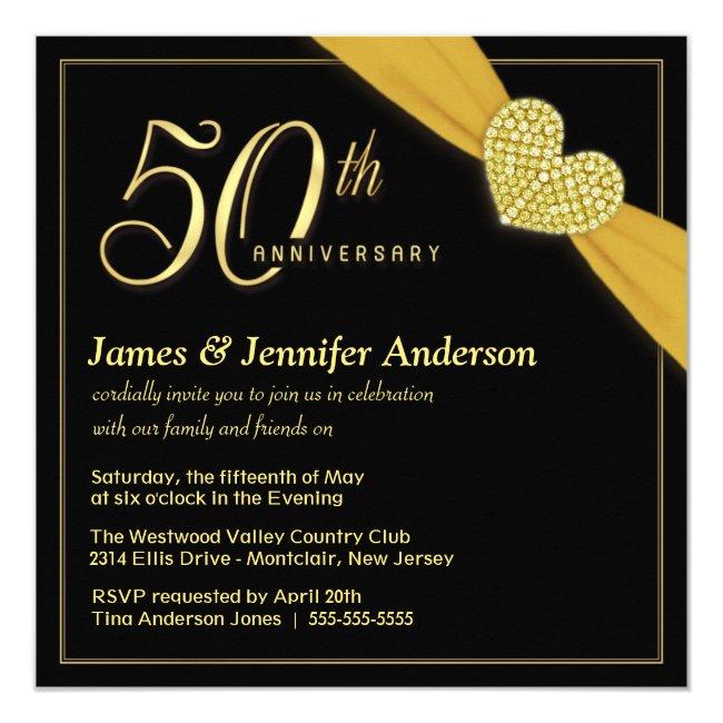 50th Wedding Anniversary Black Gold