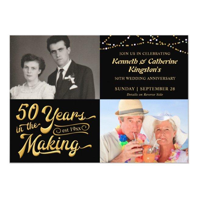 50th Wedding Anniversary Then & Now Photos Party