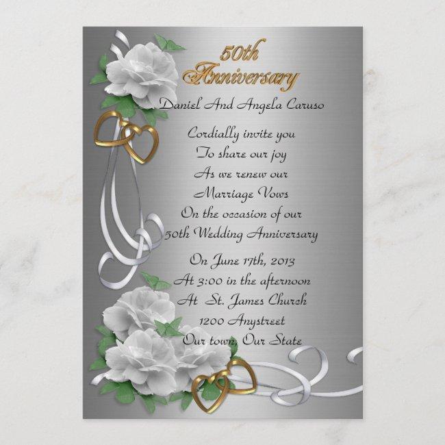 50th Wedding Anniversary Vow Renewal White Roses
