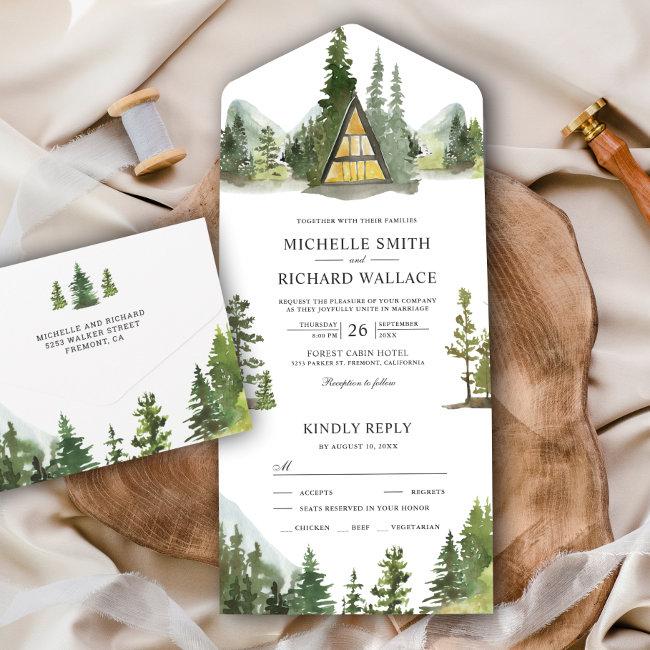 A-frame Cabin Lodge Rustic Mountain Forest Wedding All In One