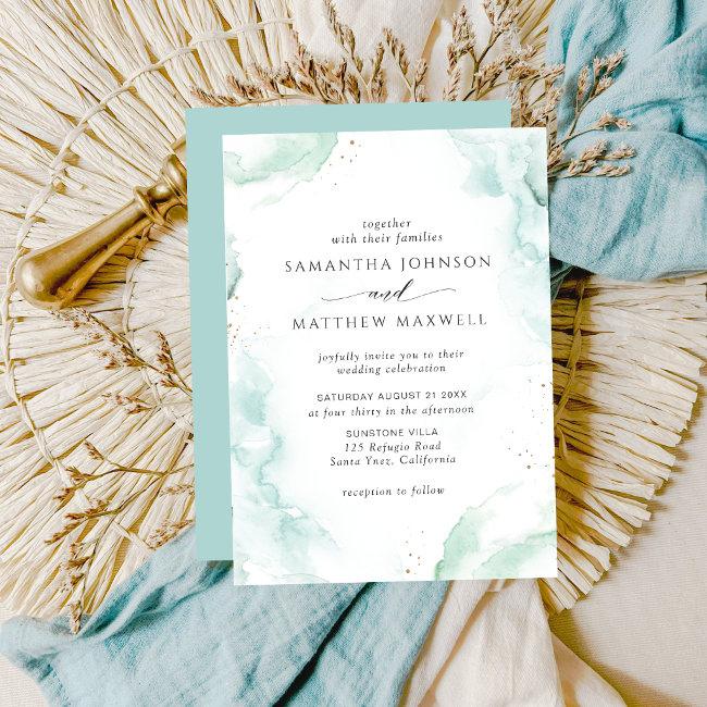 Airy Blue Turquoise Watercolor Wedding