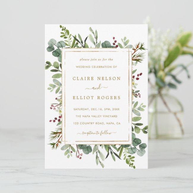 All In One Botanical Christmas Gold Wedding