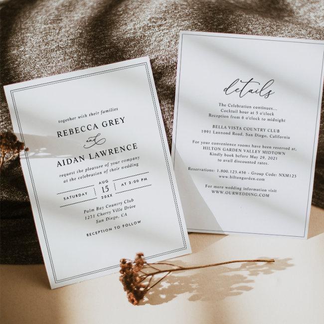 All-in-one Elegant Script Black And White Wedding