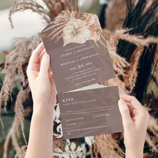 All Inclusive Boho Pampas Rustic Wedding Rsvp All In One