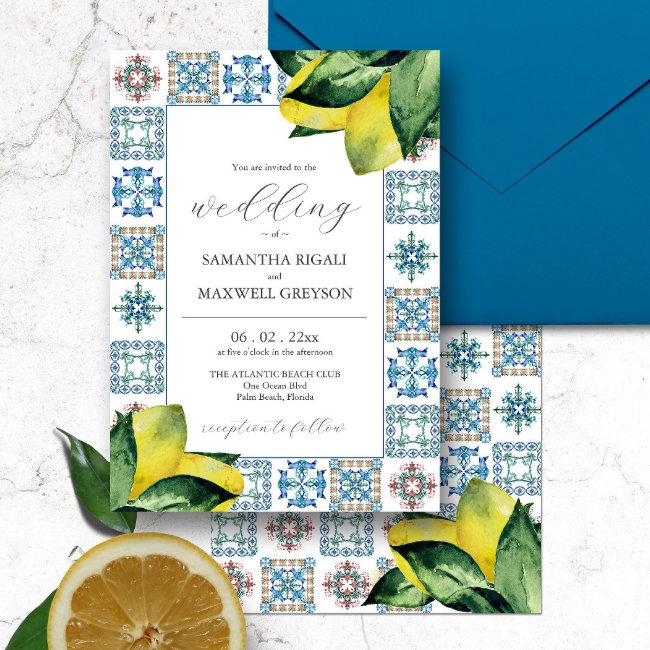Amalfi Tile & Watercolor Lemon Wedding