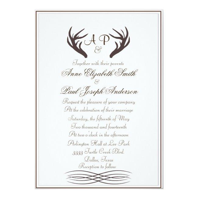 Antlers Rustic Elegant Wedding  White