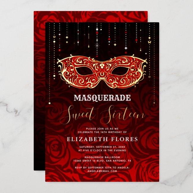 Any Color Theme Sweet 16 Masquerade Birthday Foil