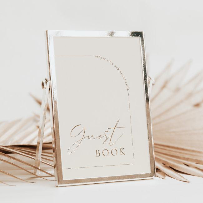 Arch Minimal Calligraphy Guest Book Wedding Sign