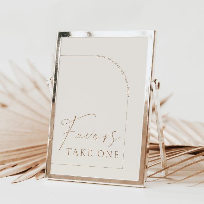 Arch Modern Calligraphy Favors Wedding Sign